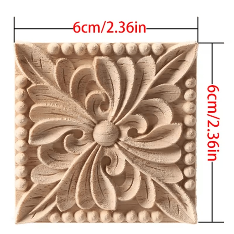 European Floral Wood Corner Applique Carved Furniture Trim Decor 15