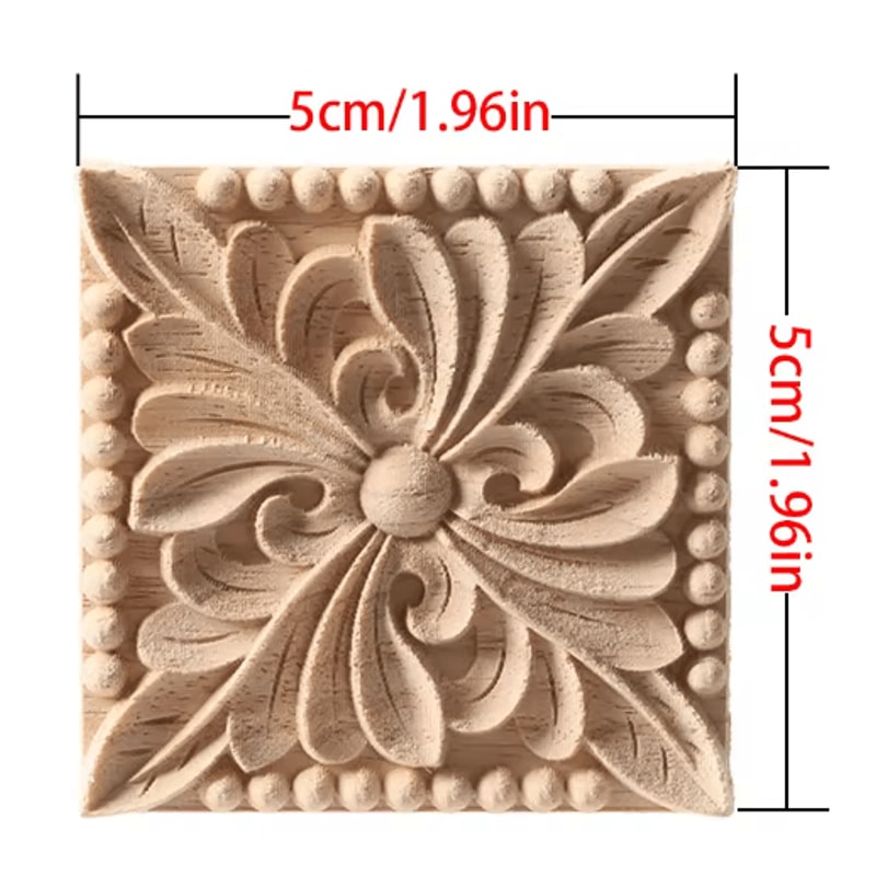European Floral Wood Corner Applique Carved Furniture Trim Decor 16