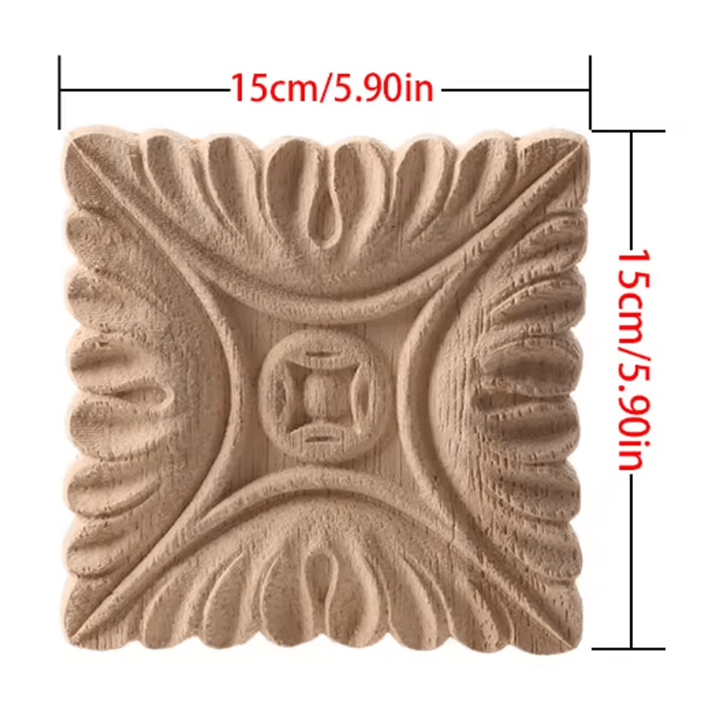 European Floral Wood Corner Applique Carved Furniture Trim Decor 17