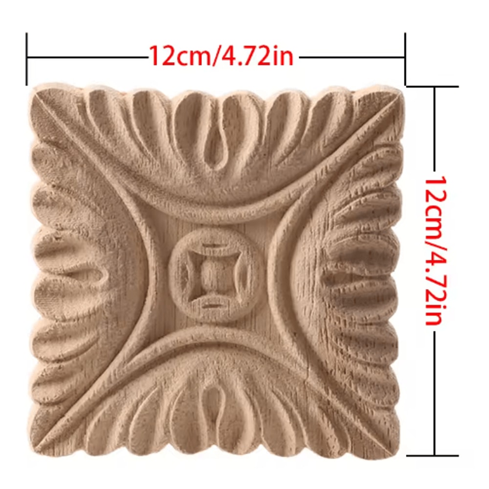 European Floral Wood Corner Applique Carved Furniture Trim Decor 18