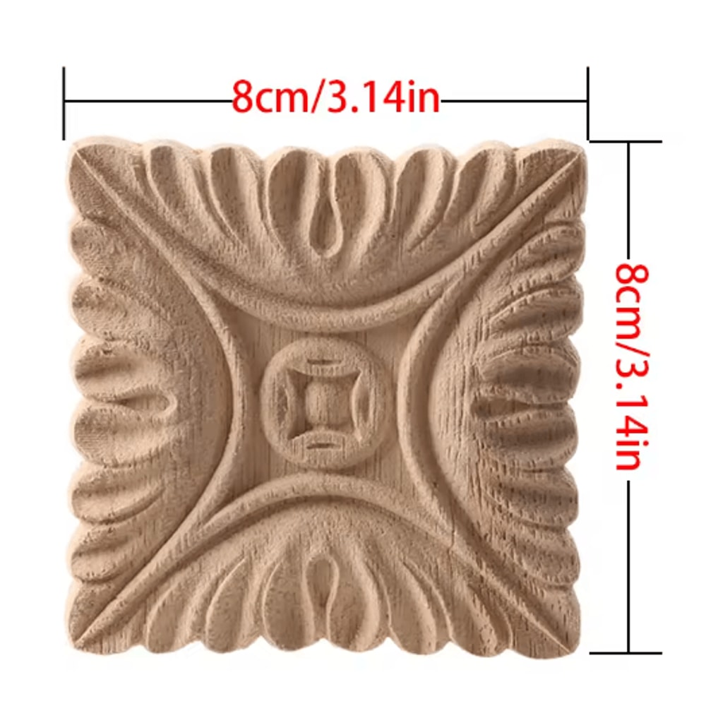 European Floral Wood Corner Applique Carved Furniture Trim Decor 20