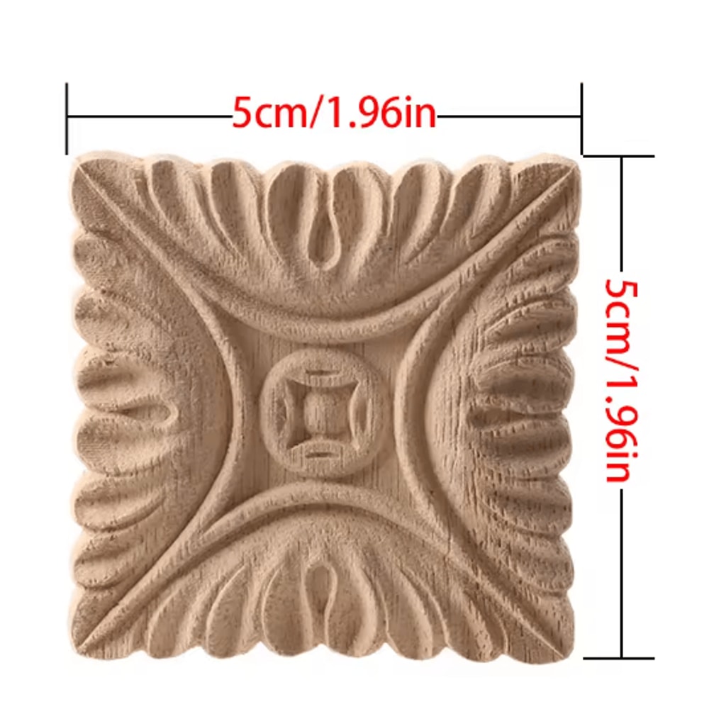 European Floral Wood Corner Applique Carved Furniture Trim Decor 22