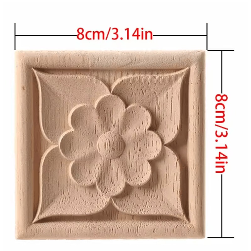 European Floral Wood Corner Applique Carved Furniture Trim Decor 26