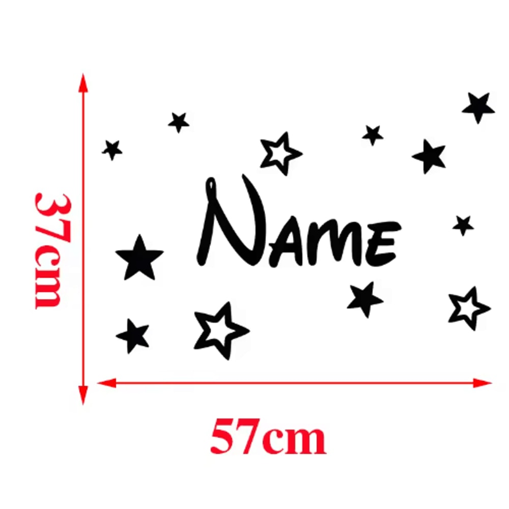 Custom Name Wall Sticker With Stars Personalized Kids Nursery Vinyl Decor 1