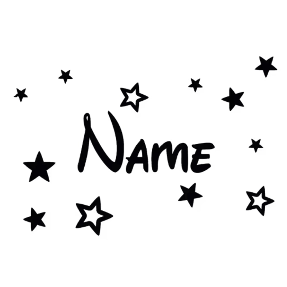 Custom Name Wall Sticker With Stars Personalized Kids Nursery Vinyl Decor 4