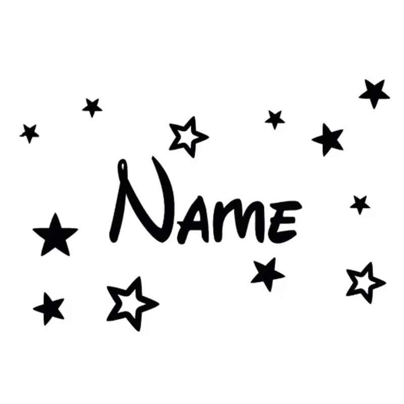 Custom Name Wall Sticker With Stars Personalized Kids Nursery Vinyl Decor 4