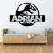 Personalized T Rex Dinosaur Wall Sticker Jurassic Kids Room Name Decal 0
