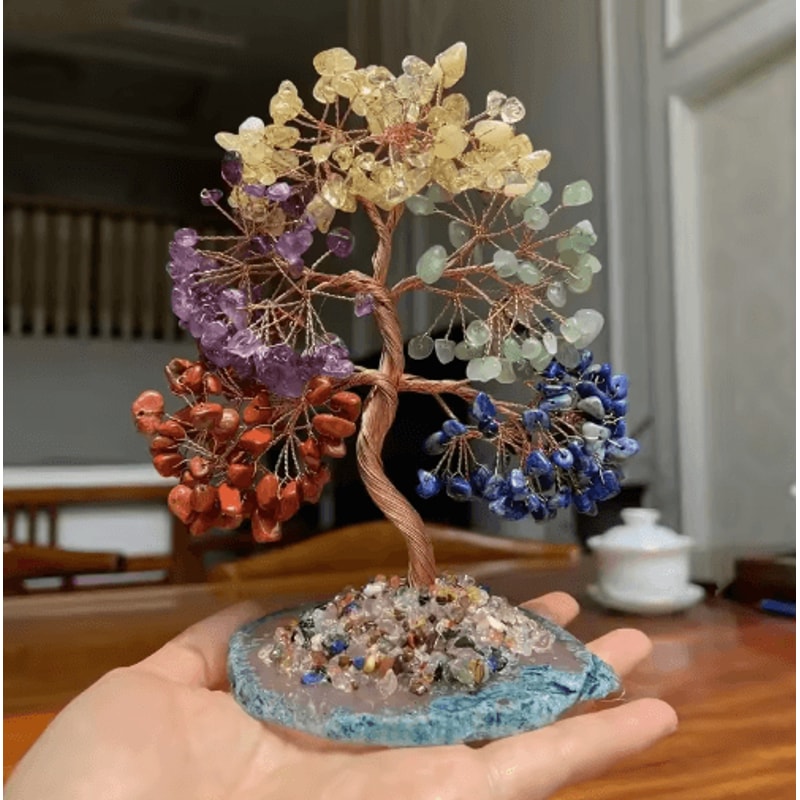 Seven Chakra Crystal Tree Of Life Feng Shui Healing Gem Decor 4