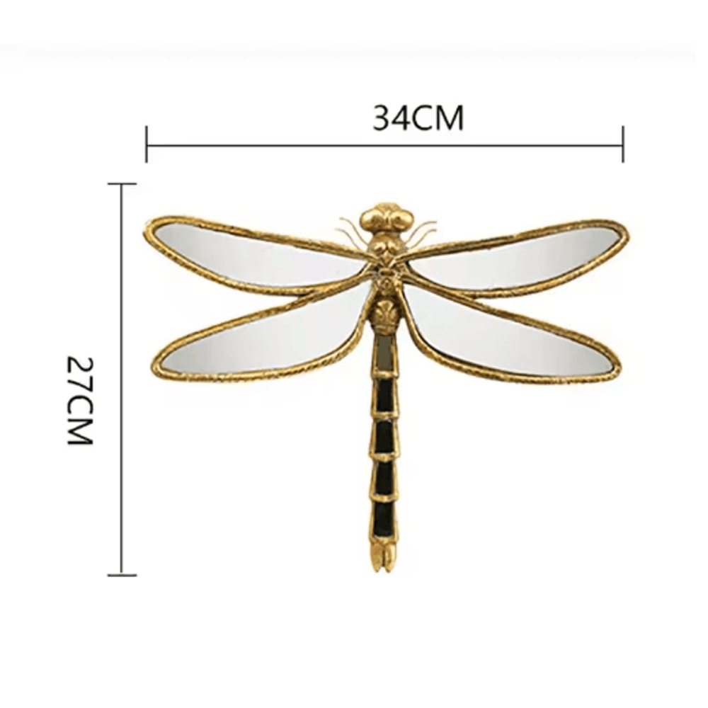 Vintage Dragonfly Resin Wall Art Decorative Mirror Accent For Home 3