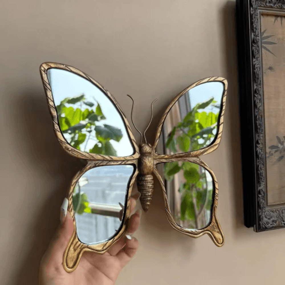 Vintage Dragonfly Resin Wall Art Decorative Mirror Accent For Home 5