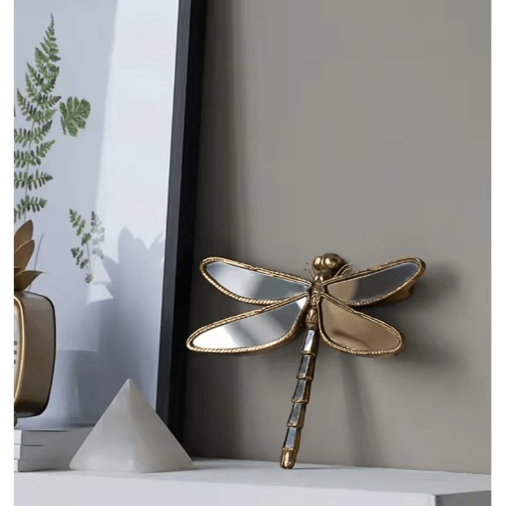 Vintage Dragonfly Resin Wall Art Decorative Mirror Accent For Home 6