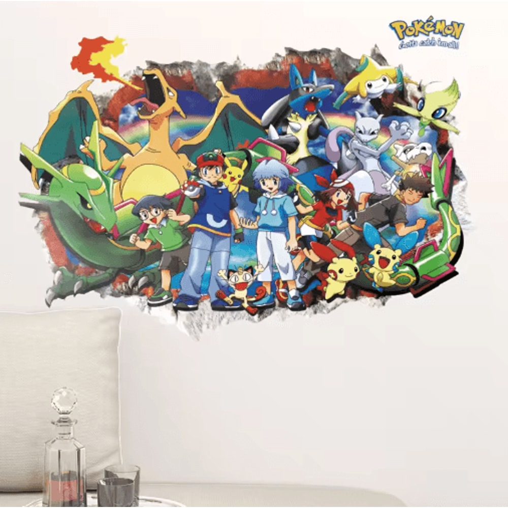 Pikachu Cartoon Wall Sticker Cute Anime Kids Room Vinyl Decal 14
