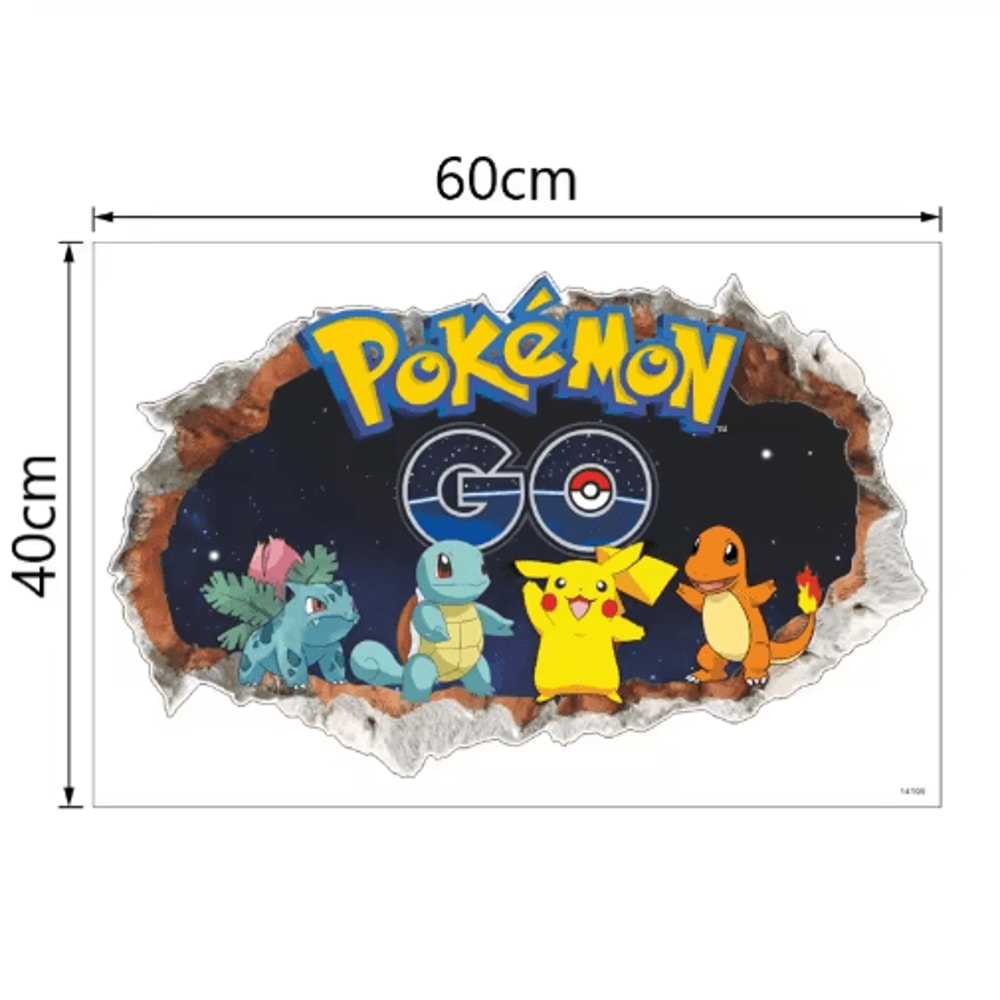 Pikachu Cartoon Wall Sticker Cute Anime Kids Room Vinyl Decal 8