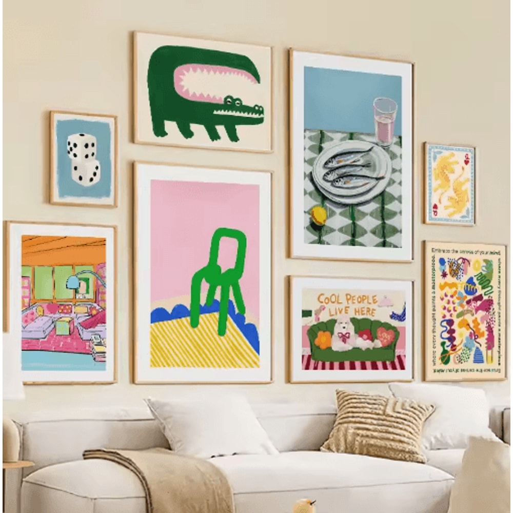 Abstract Crocodile Fish Canvas Art Colorful Modern Wall Decor 14