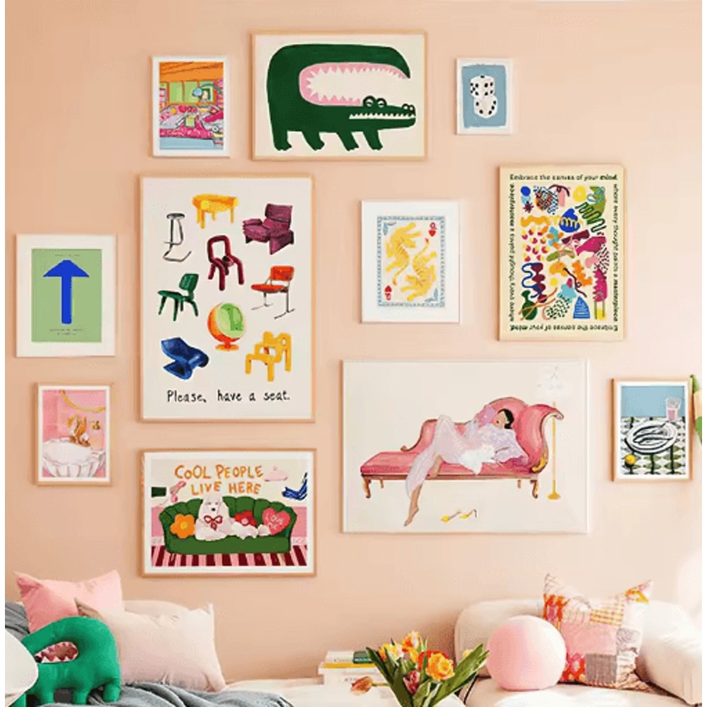 Abstract Crocodile Fish Canvas Art Colorful Modern Wall Decor 0