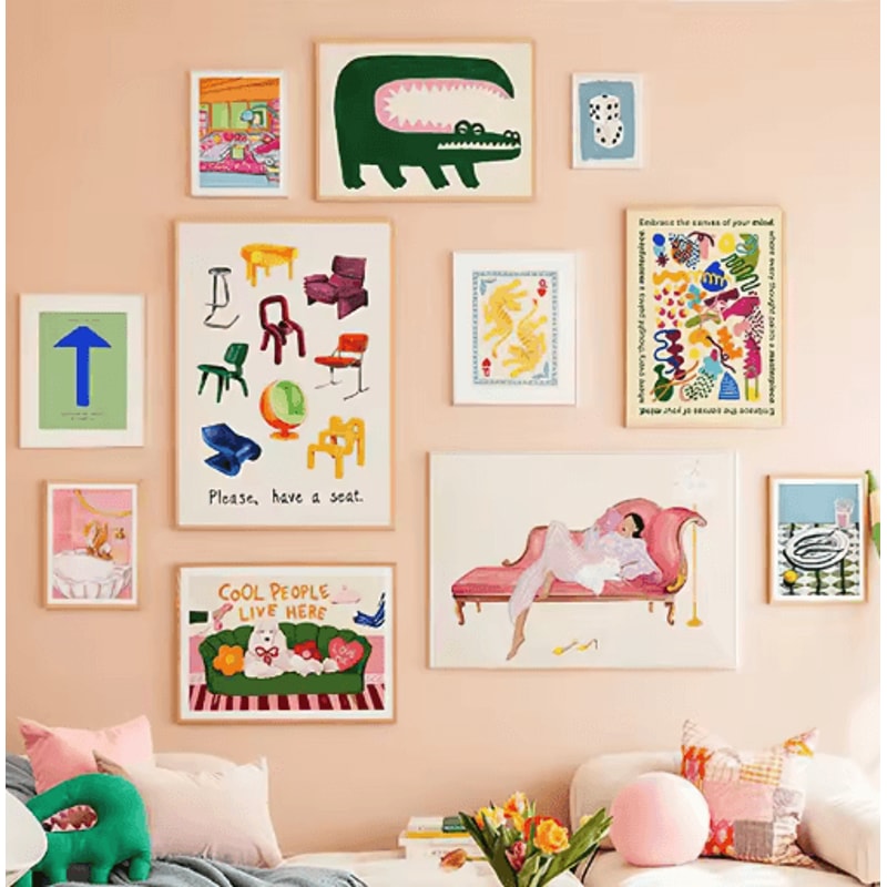 Abstract Crocodile Fish Canvas Art Colorful Modern Wall Decor 0