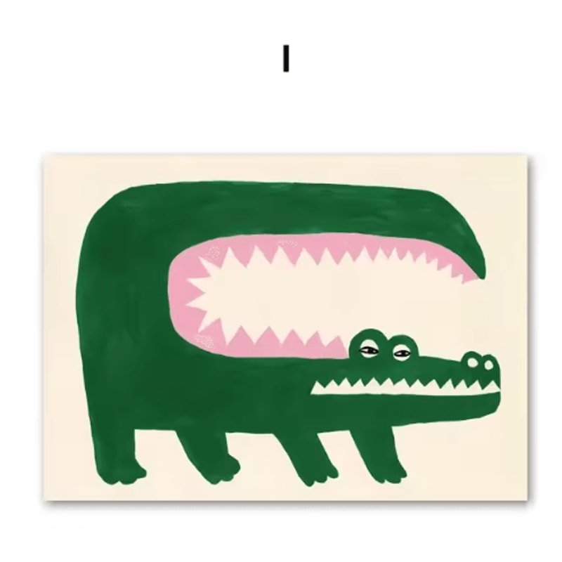 Abstract Crocodile Fish Canvas Art Colorful Modern Wall Decor 3