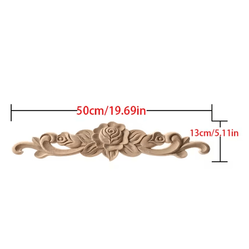 Unpainted Wood Carving Corner Strip Decorative Furniture Applique Trim 3