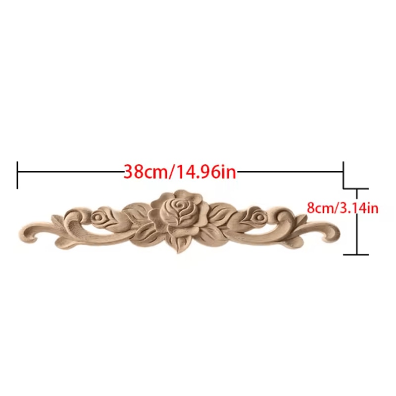 Unpainted Wood Carving Corner Strip Decorative Furniture Applique Trim 6