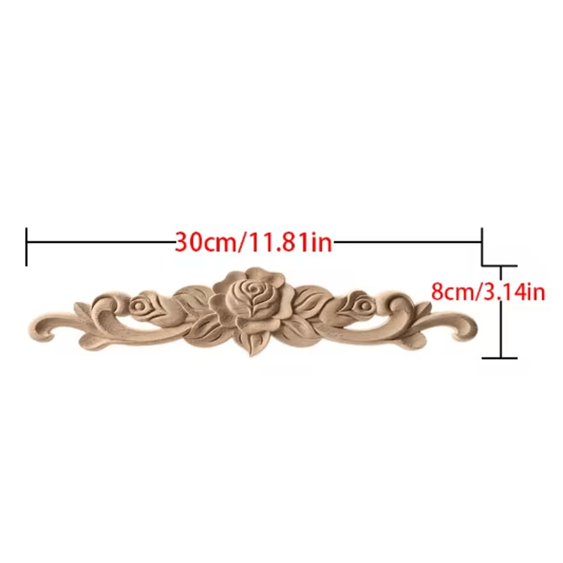 Unpainted Wood Carving Corner Strip Decorative Furniture Applique Trim 8