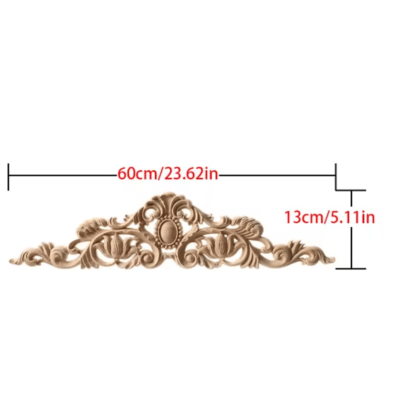 Unpainted Wood Carving Corner Strip Decorative Furniture Applique Trim 10