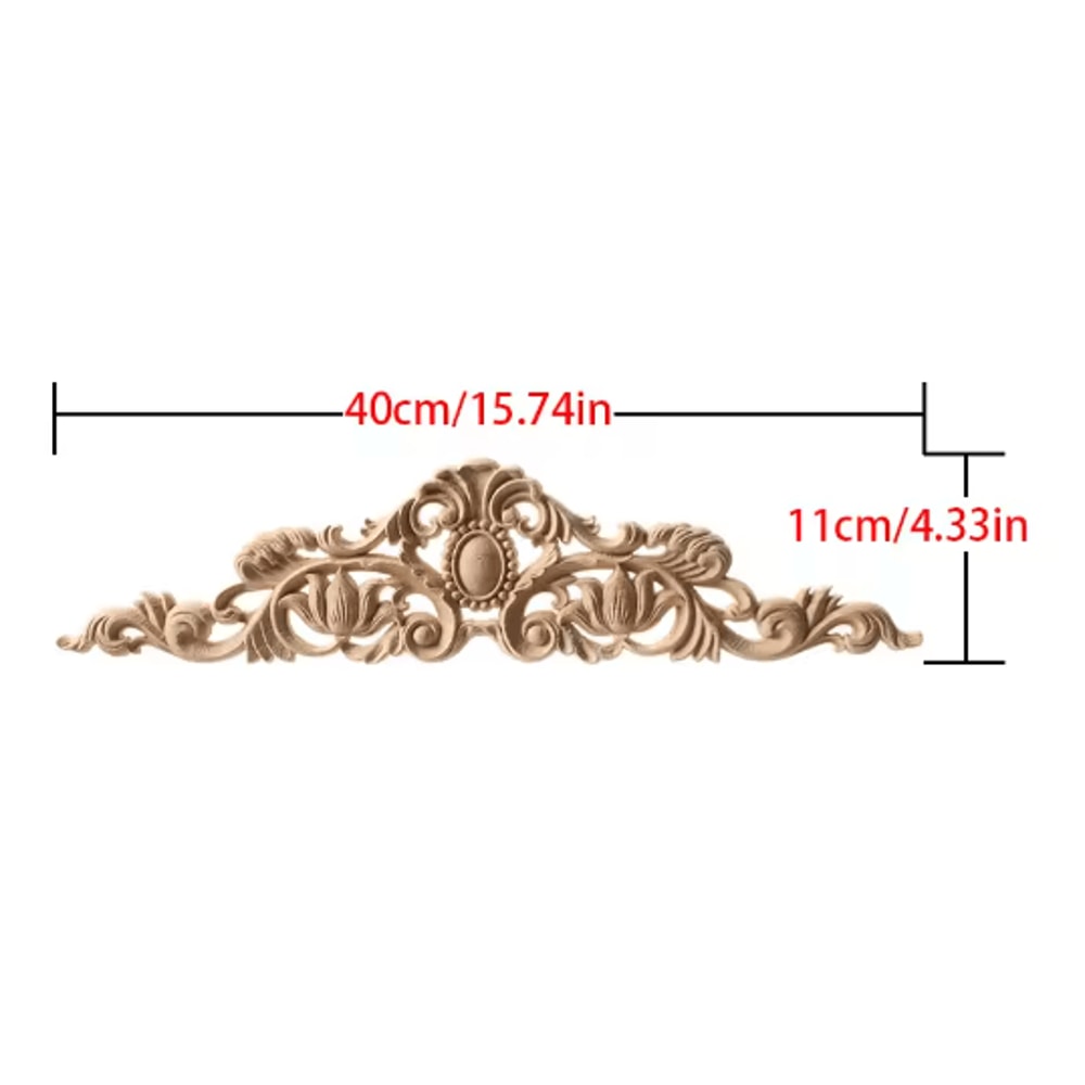 Unpainted Wood Carving Corner Strip Decorative Furniture Applique Trim 12