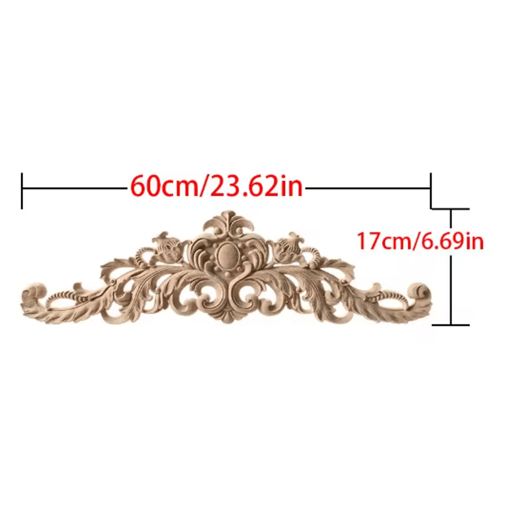 Unpainted Wood Carving Corner Strip Decorative Furniture Applique Trim 13