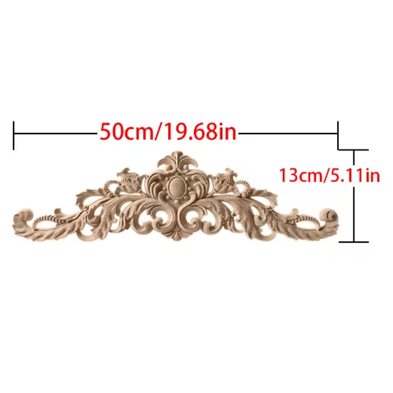 Unpainted Wood Carving Corner Strip Decorative Furniture Applique Trim 15