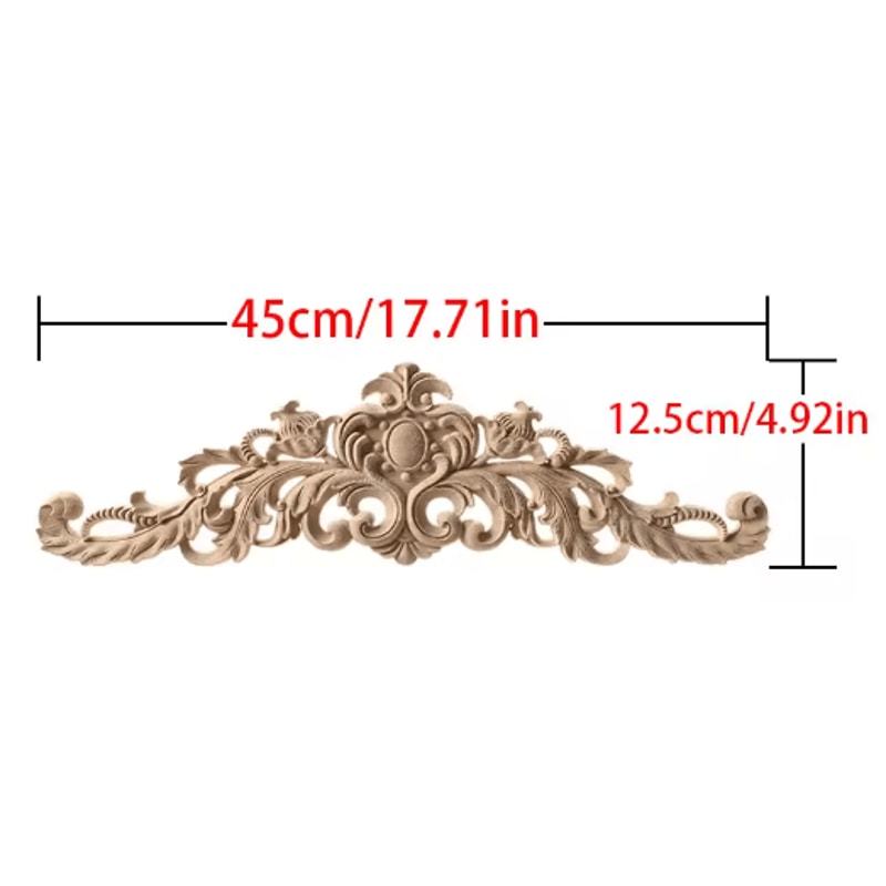 Unpainted Wood Carving Corner Strip Decorative Furniture Applique Trim 16