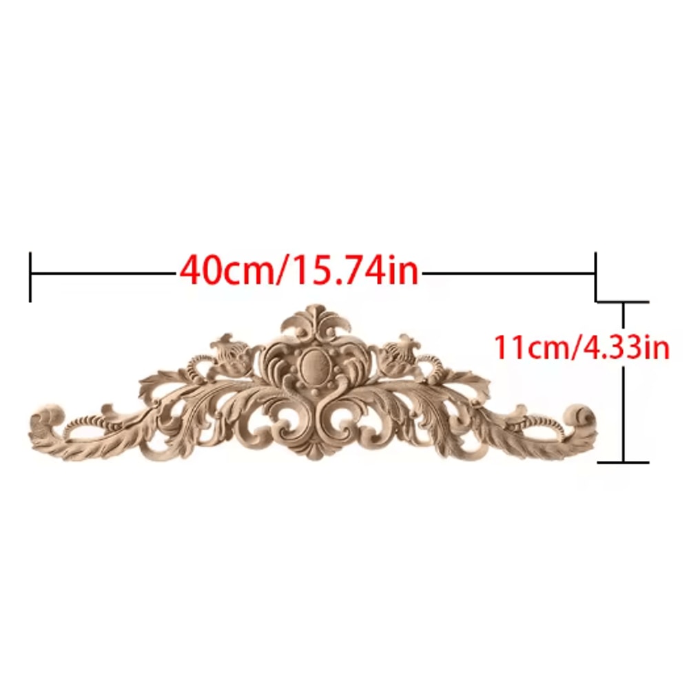 Unpainted Wood Carving Corner Strip Decorative Furniture Applique Trim 17