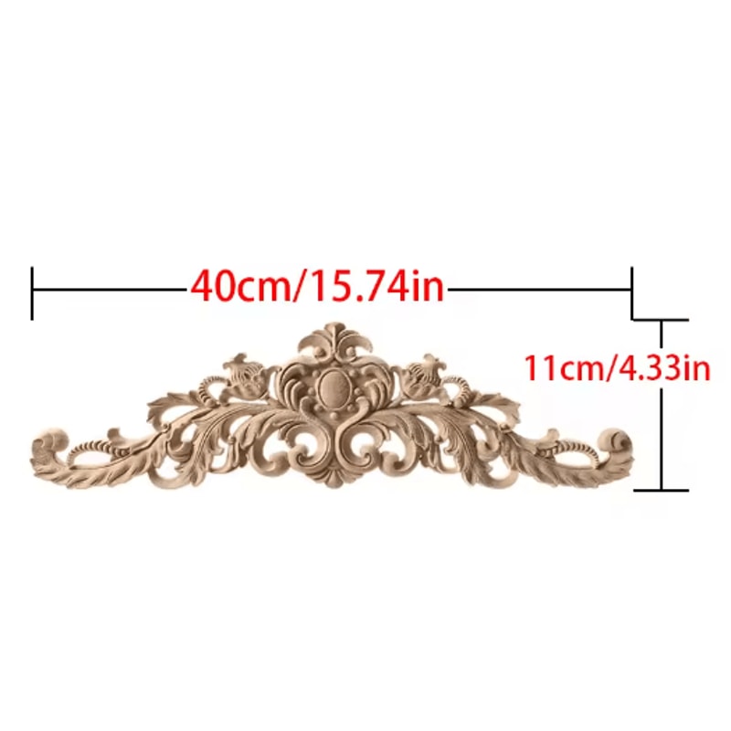 Unpainted Wood Carving Corner Strip Decorative Furniture Applique Trim 17