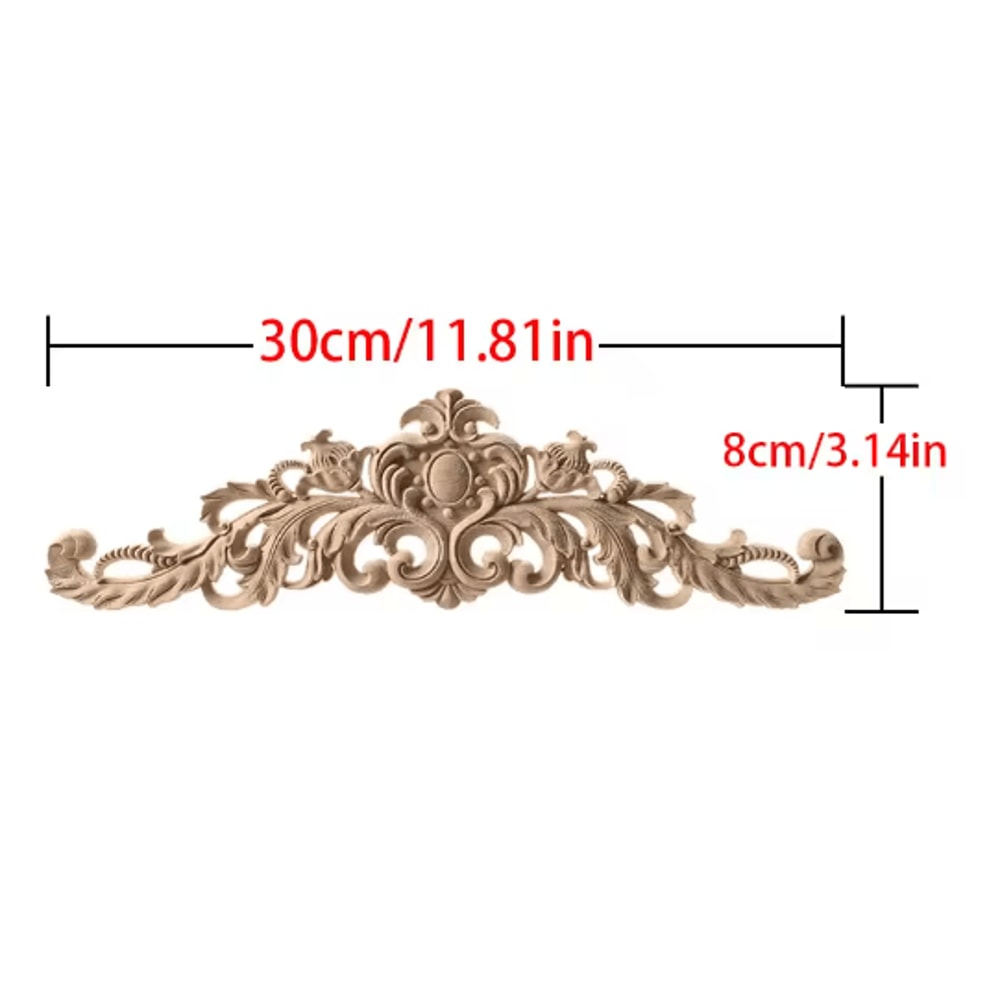 Unpainted Wood Carving Corner Strip Decorative Furniture Applique Trim 19