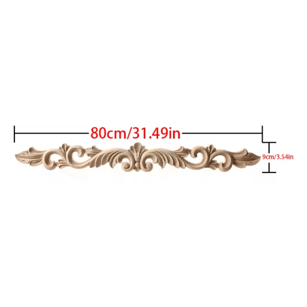 Unpainted Wood Carving Corner Strip Decorative Furniture Applique Trim 20