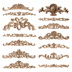 unpainted wood carving corner strip decorative furniture applique trim