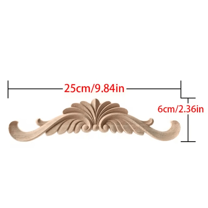Unpainted Wood Carving Corner Strip Decorative Furniture Applique Trim 27