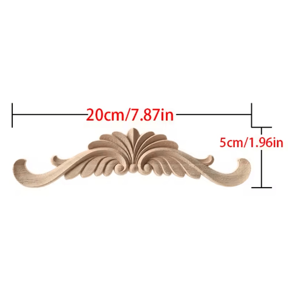 Unpainted Wood Carving Corner Strip Decorative Furniture Applique Trim 28