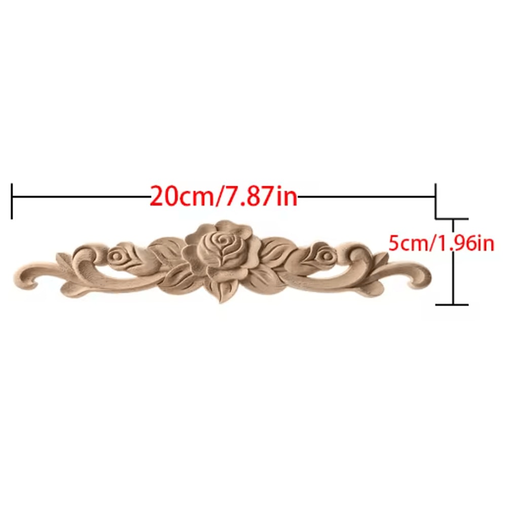 Unpainted Wood Carving Corner Strip Decorative Furniture Applique Trim 29