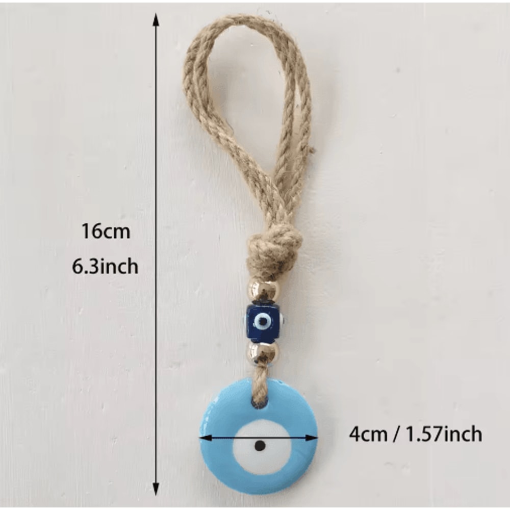 Handcrafted Blue Evil Eye Wall Hanging Glass Protective Charm Home Decor 6