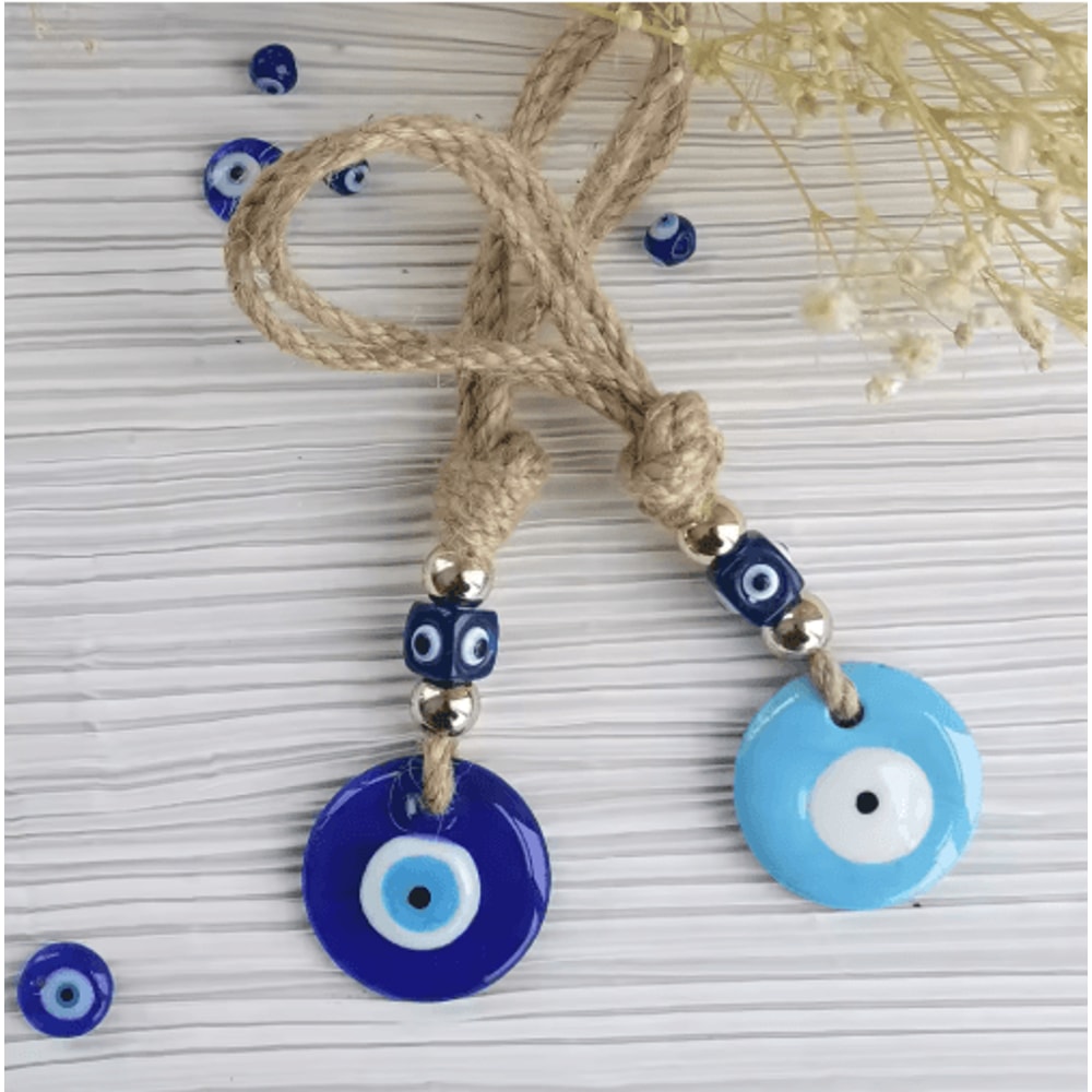 Handcrafted Blue Evil Eye Wall Hanging Glass Protective Charm Home Decor 8