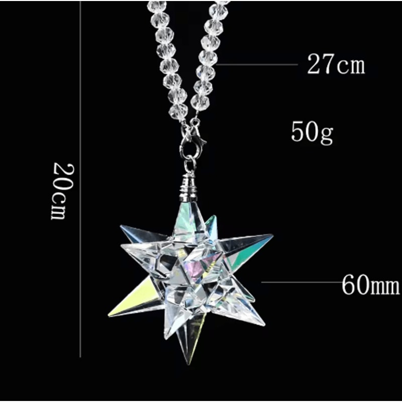 AB Crystal Meteor Hanging Pendant Rainbow Maker Car Mirror Decor 1