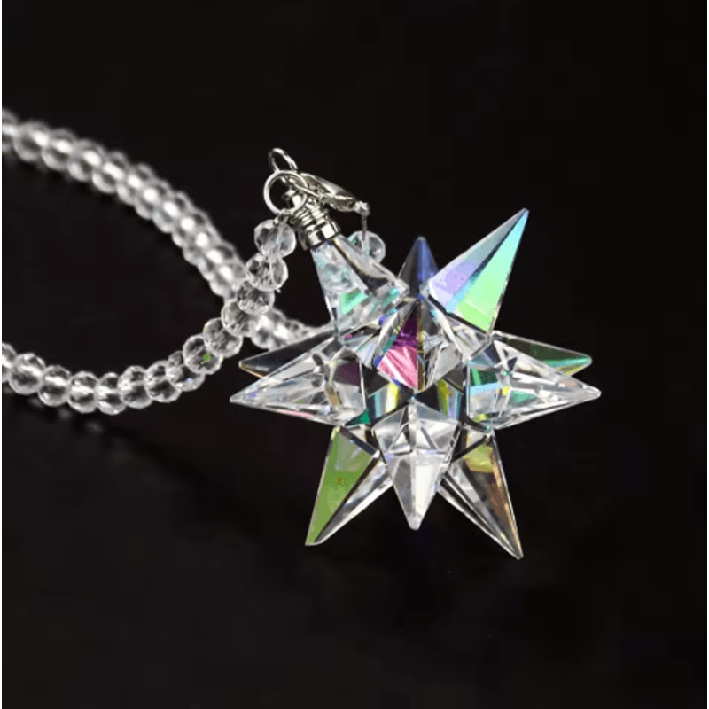 AB Crystal Meteor Hanging Pendant Rainbow Maker Car Mirror Decor 2