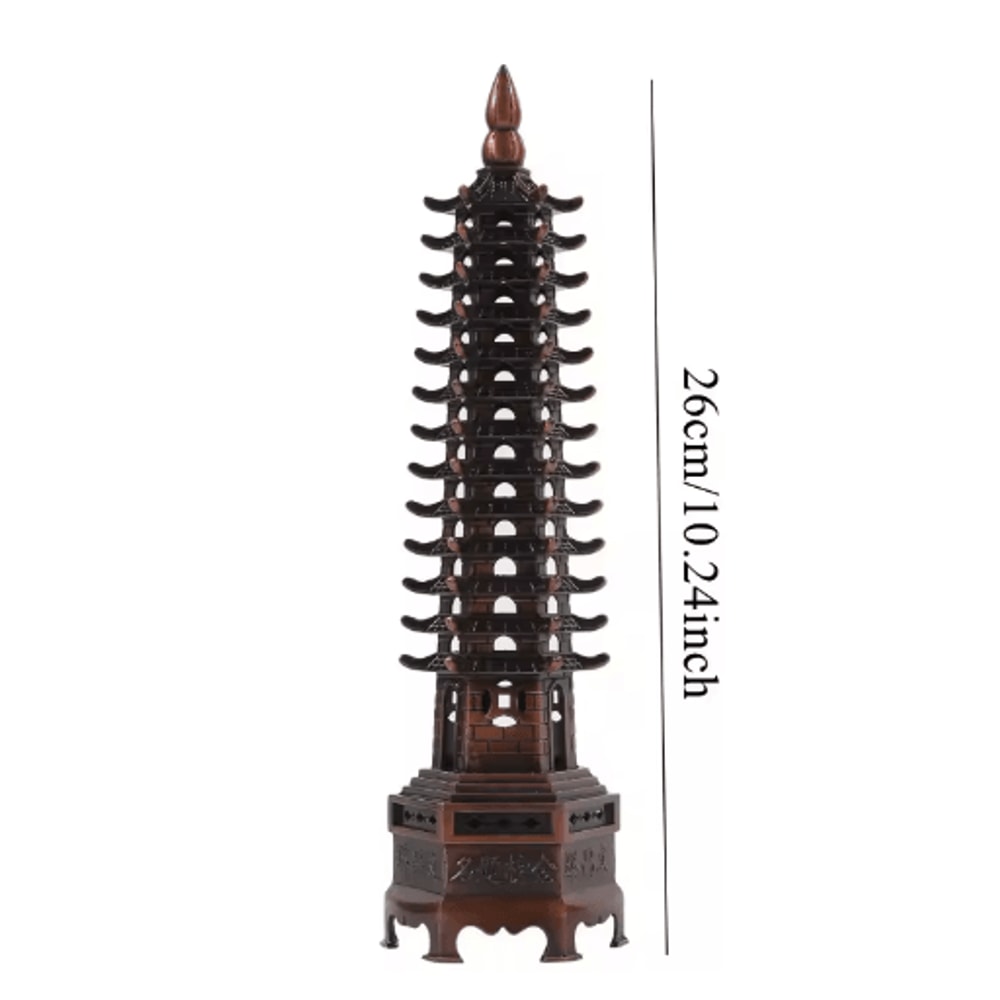 Feng Shui Wenchang Pagoda Statue Zinc Alloy Chinese Tower Decor For Home Office 1