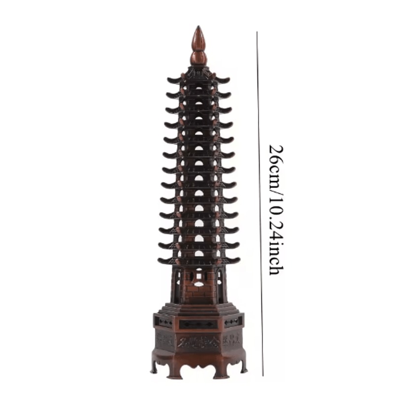 Feng Shui Wenchang Pagoda Statue Zinc Alloy Chinese Tower Decor For Home Office 1