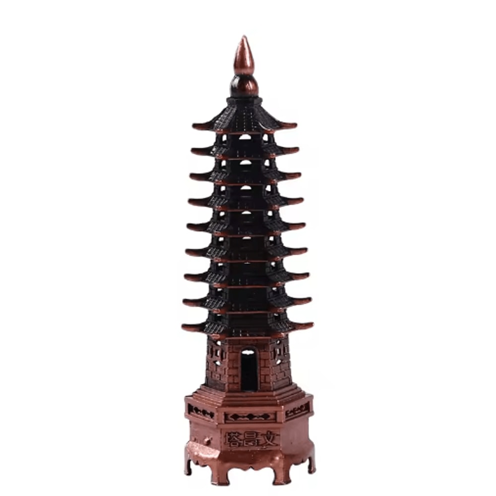 Feng Shui Wenchang Pagoda Statue Zinc Alloy Chinese Tower Decor For Home Office 4