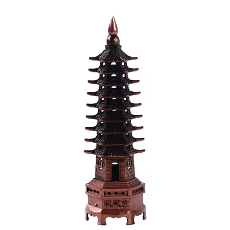 Feng Shui Wenchang Pagoda Statue Zinc Alloy Chinese Tower Decor For Home Office 4
