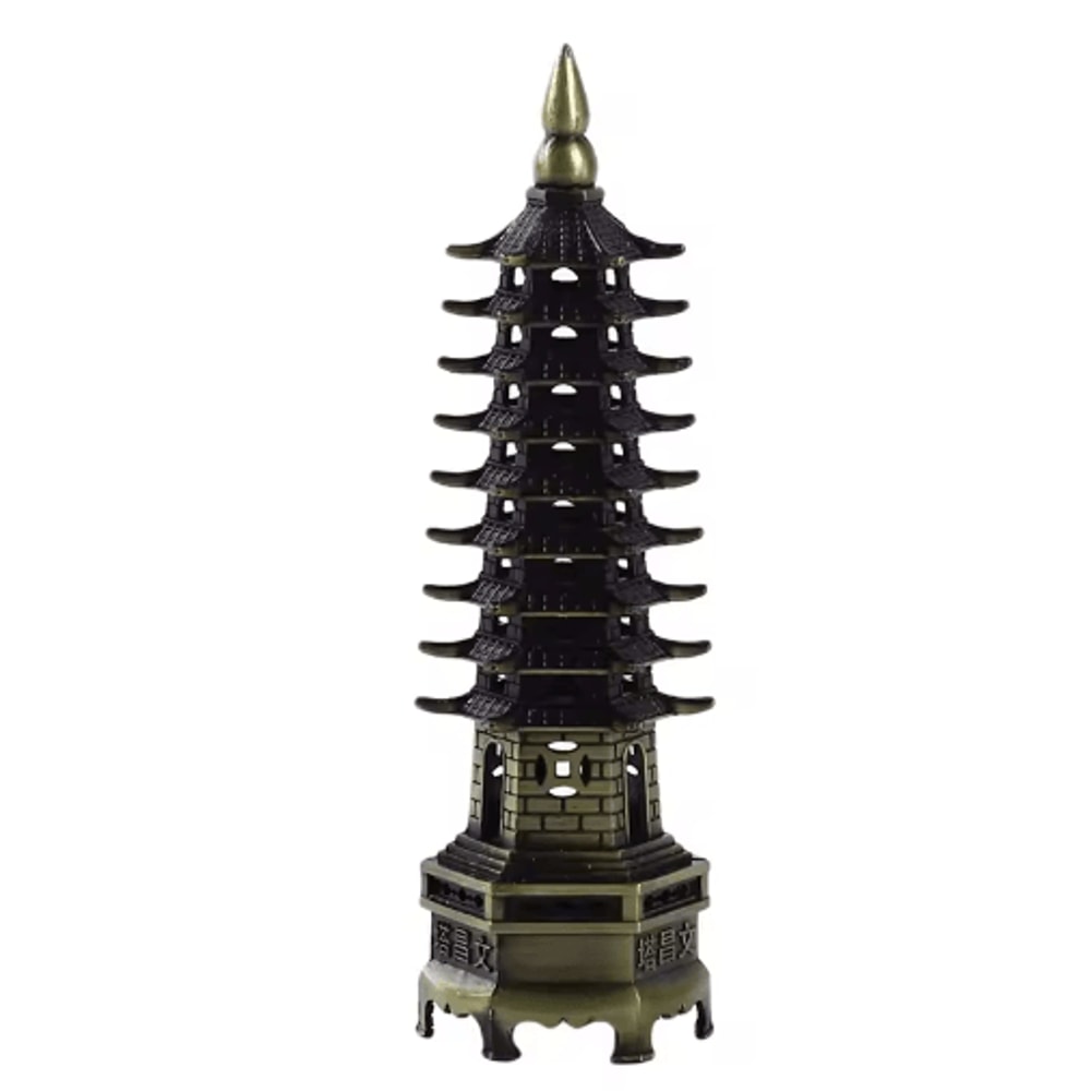 Feng Shui Wenchang Pagoda Statue Zinc Alloy Chinese Tower Decor For Home Office 6