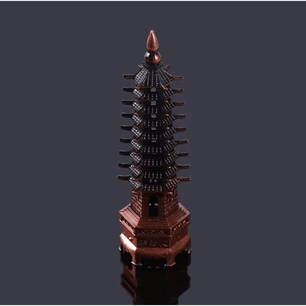 Feng Shui Wenchang Pagoda Statue Zinc Alloy Chinese Tower Decor For Home Office 8