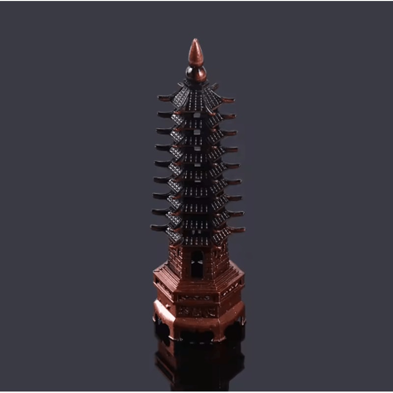 Feng Shui Wenchang Pagoda Statue Zinc Alloy Chinese Tower Decor For Home Office 8