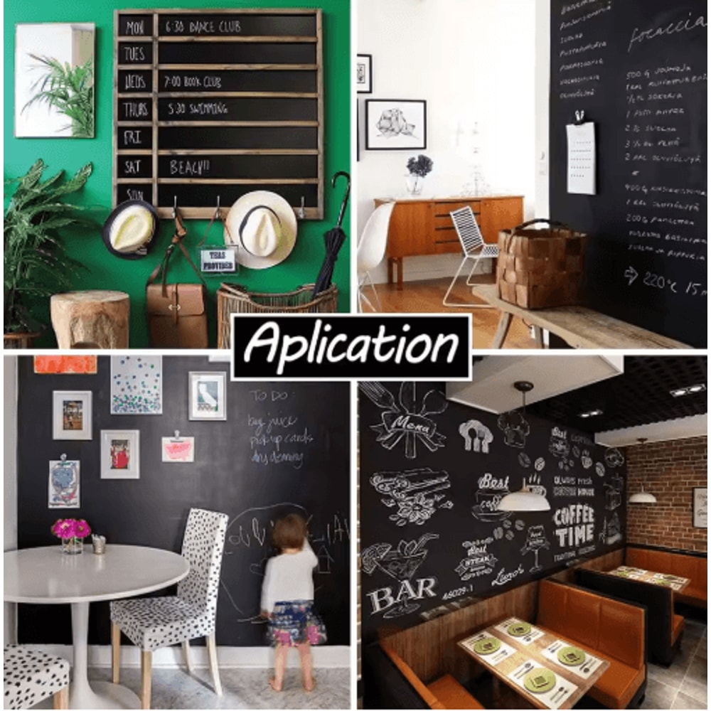 PVC Chalkboard Wall Sticker Erasable Blackboard Decal For Kids Office Use 5