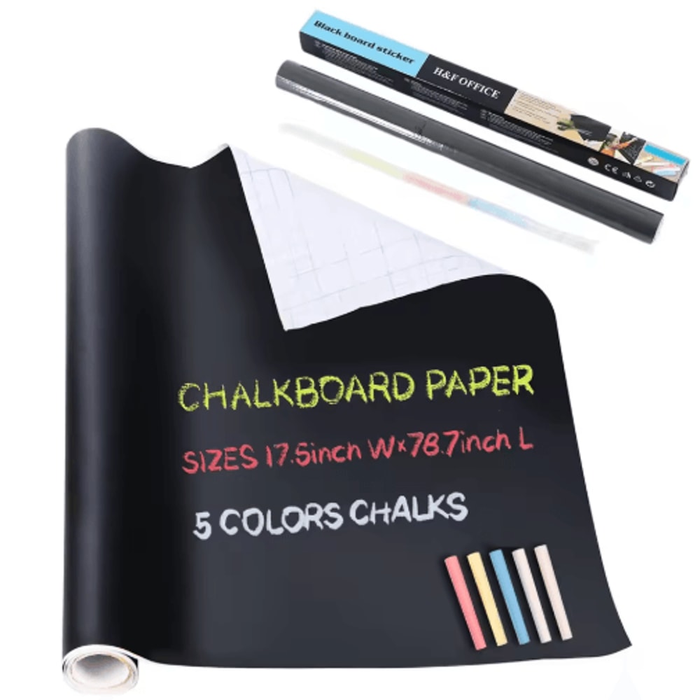 PVC Chalkboard Wall Sticker Erasable Blackboard Decal For Kids Office Use 7